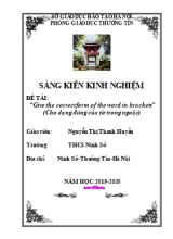 Sáng kiến kinh nghiệm môn Tiếng Anh Lớp 9 Give the correct form of the word in brackets (Cho dang đung cua tư trong ngoăc) - Năm học 2019-2020 - Nguyên Thi Thanh Huyên